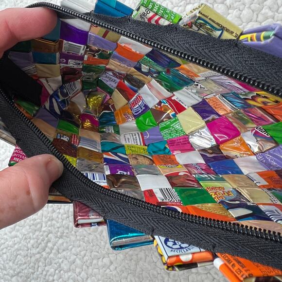 Candy Wrapper Shoulder Zip Handbag - Picture 6 of 10